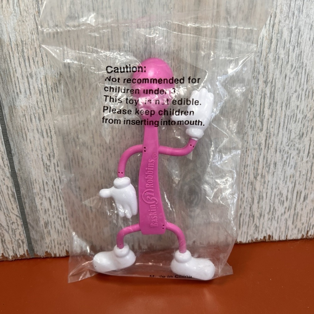 Vintage 1990's BASKIN ROBBINS BENDABLE PINK SPOON MIP - Picture 3 of 4